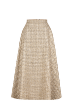Gold Tweed Midi Skirt