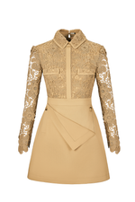 Camel Lace Mini Dress