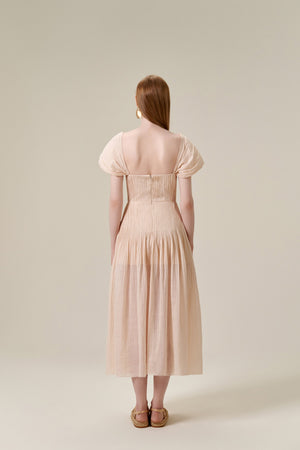 Twist Beige Midi Dress