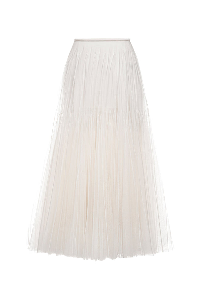 IVORY TULE TRIANGLE SKIRT WITH LINING