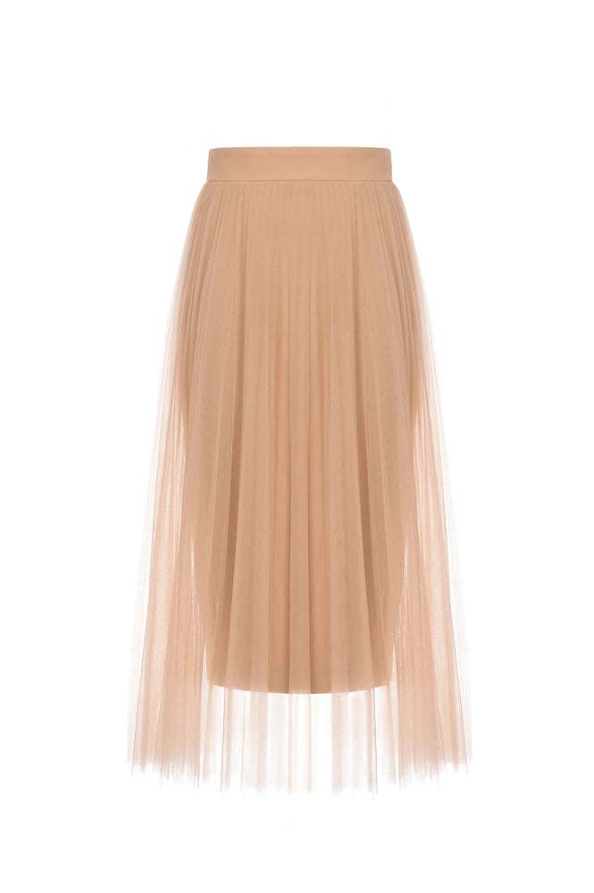 BEIGE PLEAT SKIRT