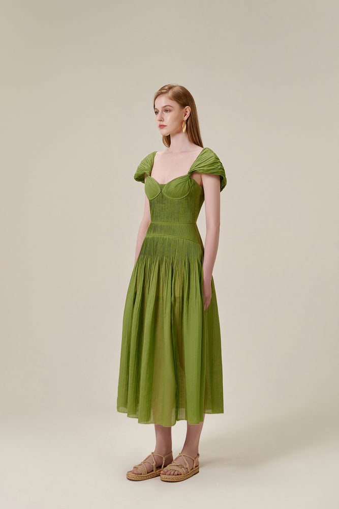 
            
                Load image into Gallery viewer, Twist Green Midi Dress
            
        