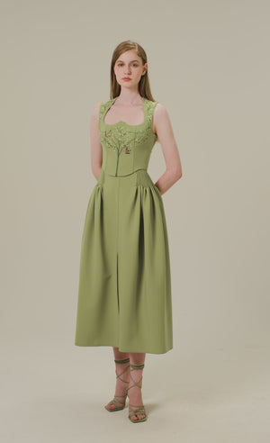 
            
                Load and play video in Gallery viewer, Pleated Green Midi Skirt
            
        