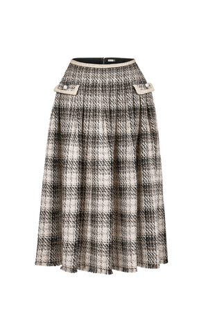 Plaid Midi Skirt.