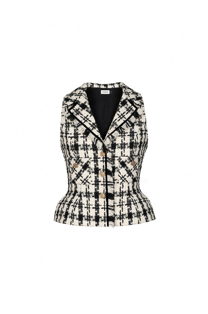 
            
                Load image into Gallery viewer, CLASSIC GINGHAM SLEEVELESS BLAZER
            
        
