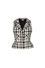 CLASSIC GINGHAM SLEEVELESS BLAZER