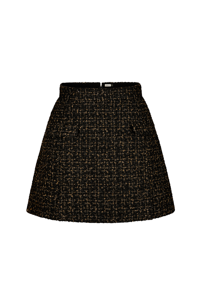 Gold Tweed Mini Skirt
