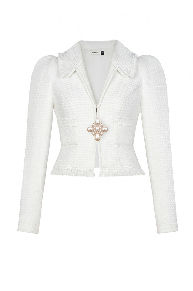 WHITE TWEED JACKET