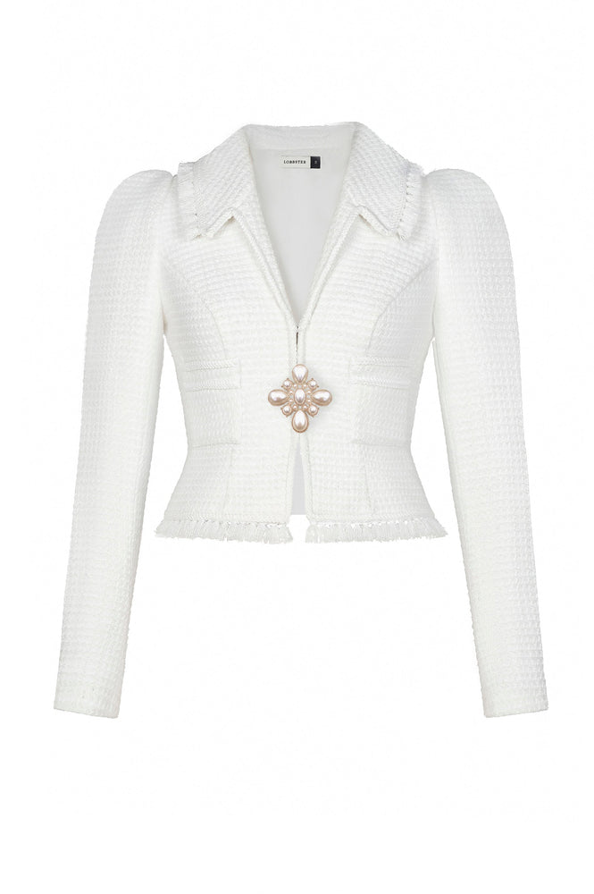 
            
                Load image into Gallery viewer, WHITE TWEED JACKET
            
        