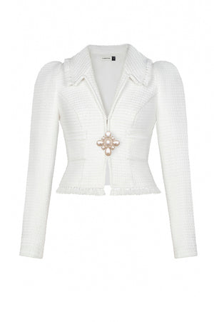 WHITE TWEED JACKET