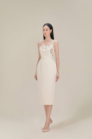 Embroidered Pencil Dress