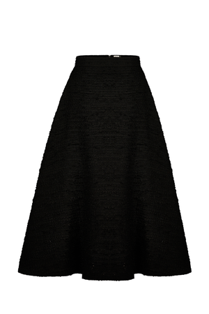 Black Tweed Midi Skirt
