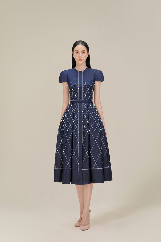 Denim Pearl Dress