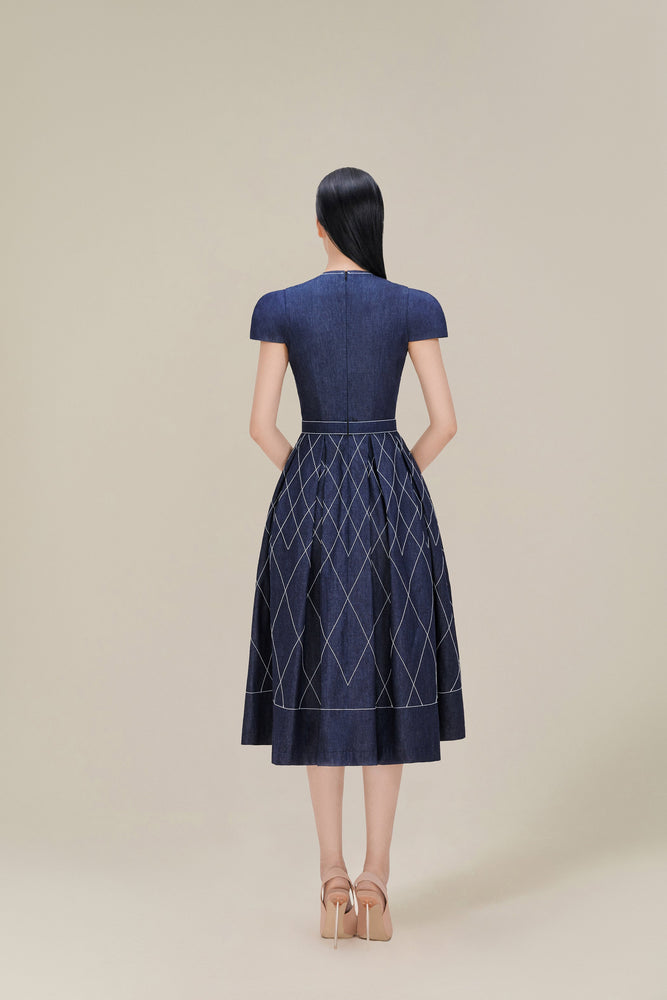
            
                Load image into Gallery viewer, Denim Pearl Dress
            
        