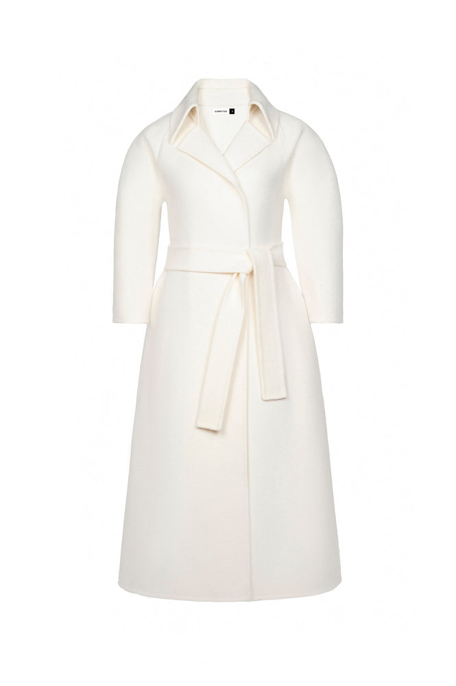 PERFECT IVORY DOUBLE-FACED WOOL & CASHMERE TRENCH COAT