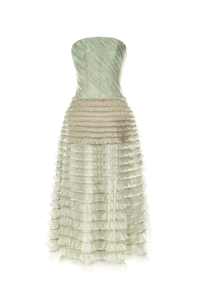 Mint Draped Midi Dress