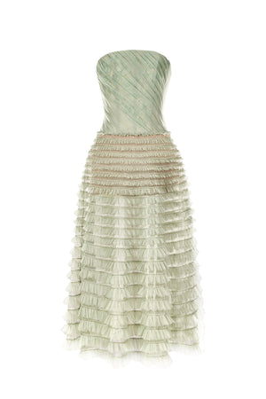 Mint Draped Midi Dress