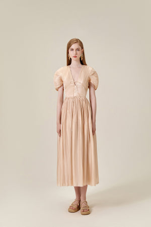 Sunshine Pleated Midi Dress