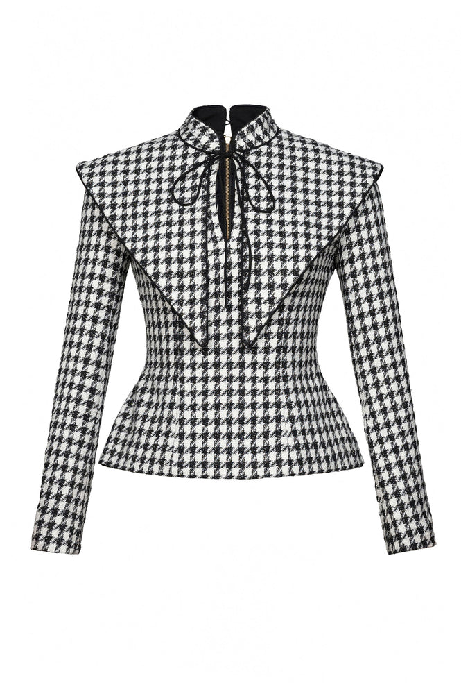 Jackie Jacket - Black and White Houndstooth
