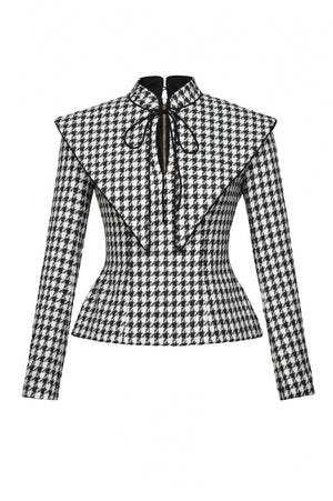Jackie Jacket - Black and White Houndstooth
