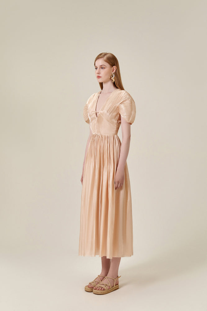 
            
                Load image into Gallery viewer, Sunshine Pleated Midi Dress
            
        