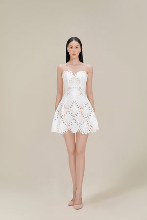 Scallop Lace Mini Dress