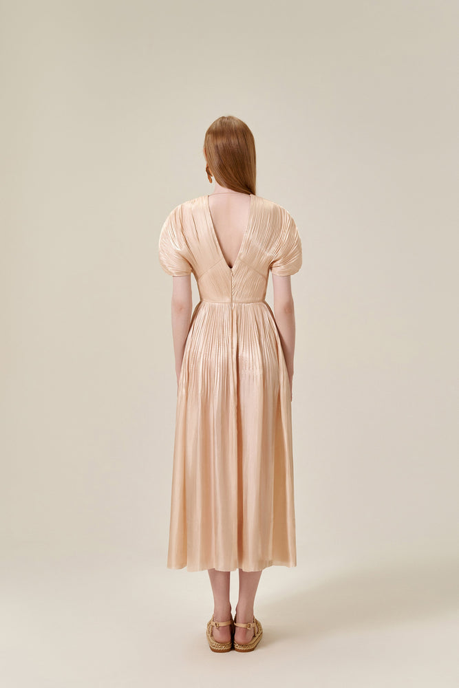 Sunshine Pleated Midi Dress