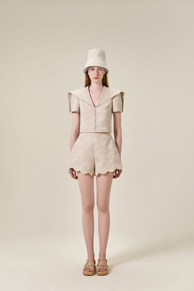 Linen Cut Out Shorts