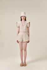 Linen Cut Out Shorts