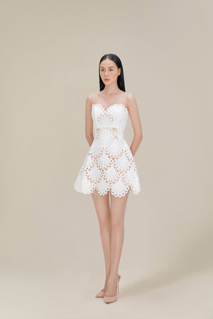Scallop Lace Mini Dress