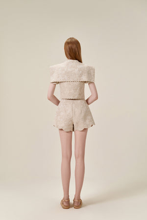 Linen Cut Out Shorts