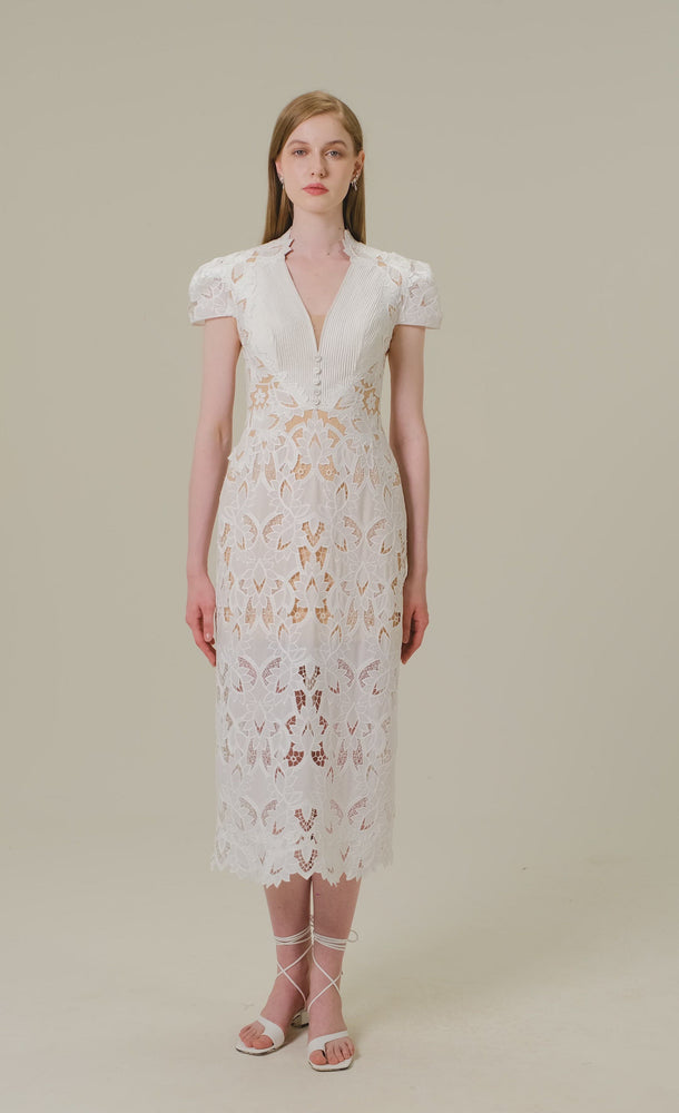 
            
                Load and play video in Gallery viewer, Lace Embroidered Midi Dress
            
        