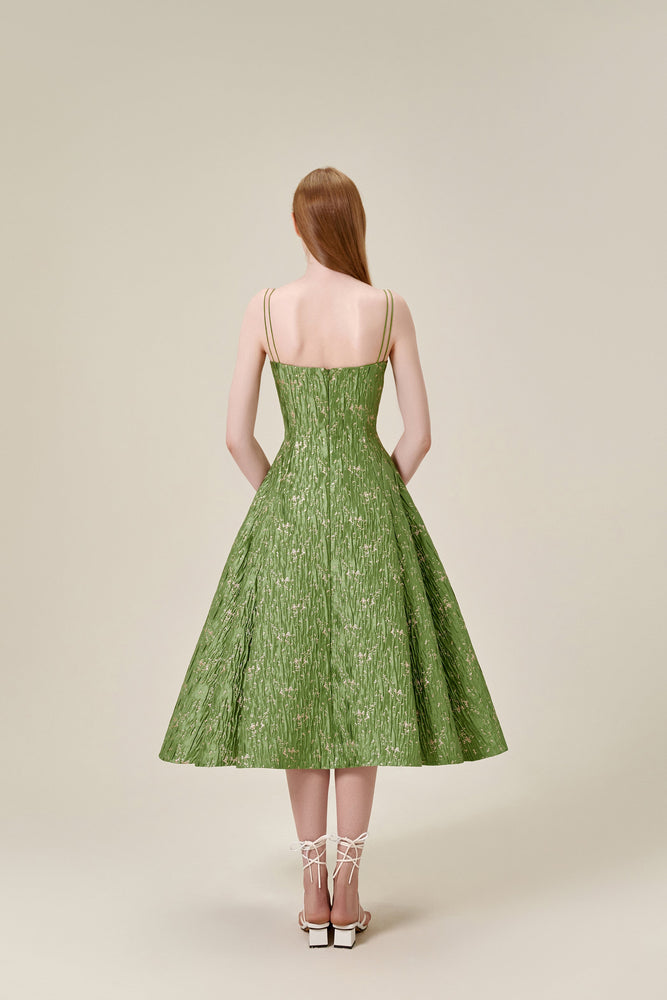 Bamboo Brocade Midi Dress