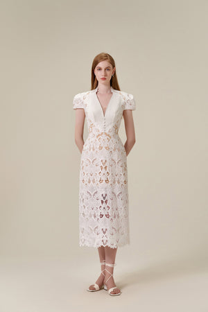 Lace Embroidered Midi Dress