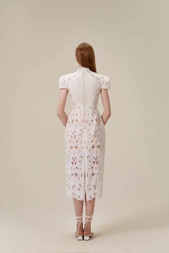 Lace Embroidered Midi Dress