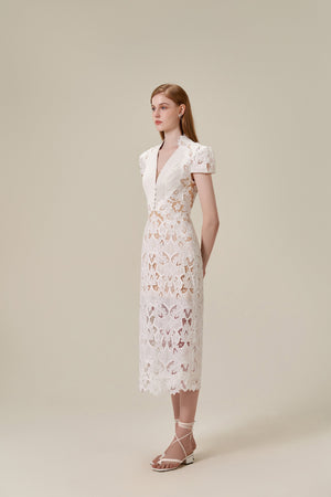 Lace Embroidered Midi Dress