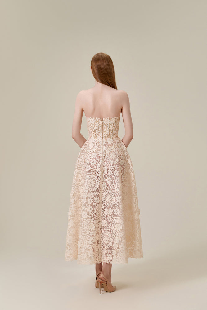 Beaded Butterflies Midi Dress