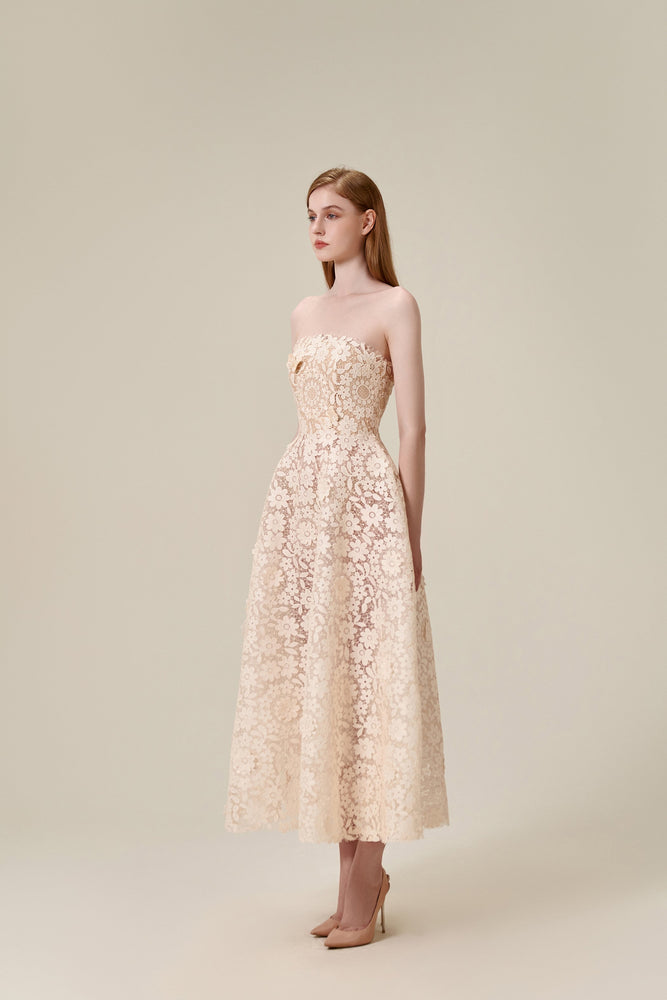 Beaded Butterflies Midi Dress