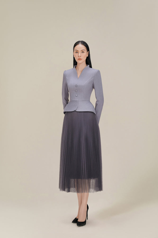 GREY PLEAT SKIRT
