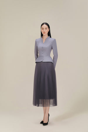 GREY PLEAT SKIRT