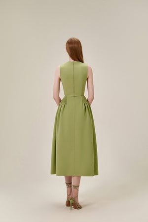 Embroidered Sleeveless Green Top