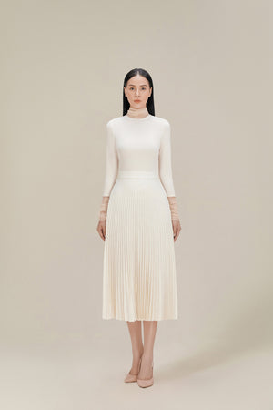 Charlotte Skirt - White with golden thread