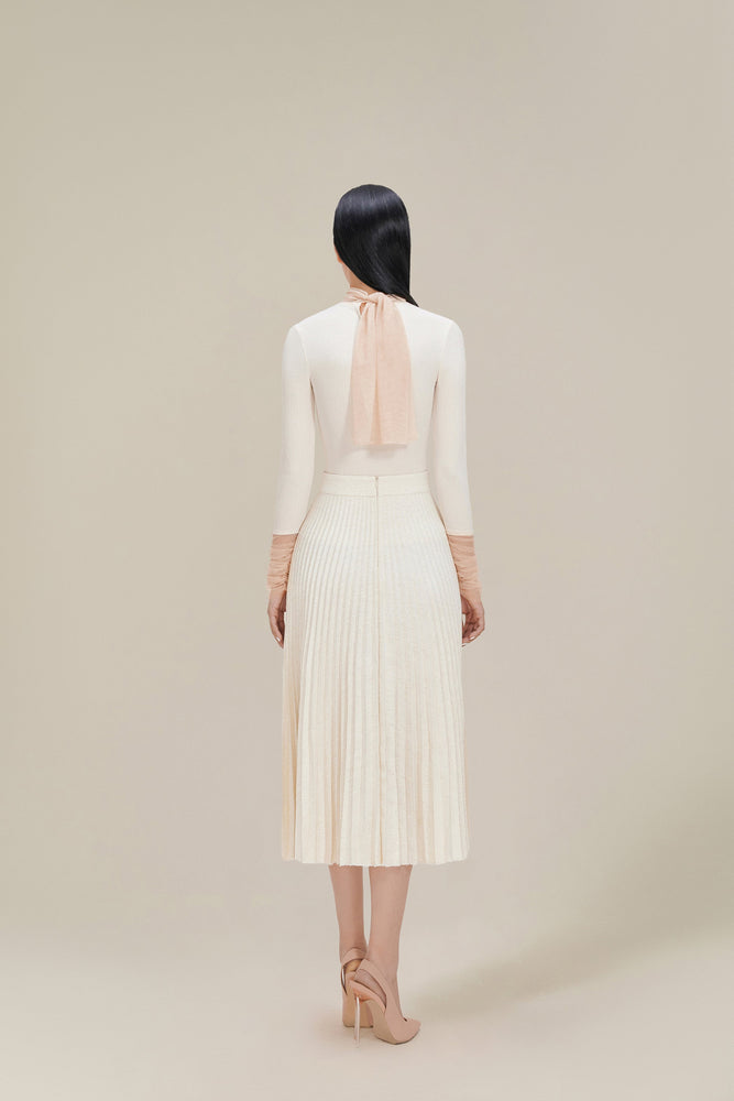 Charlotte Skirt - White with golden thread