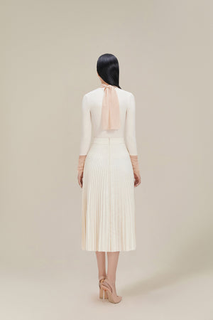 Charlotte Skirt - White with golden thread