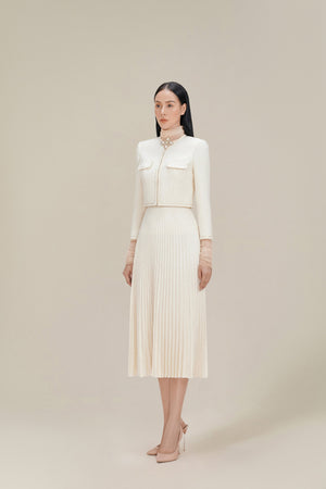 Charlotte Jacket - White with golden thread