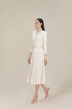 Charlotte Jacket - White with golden thread