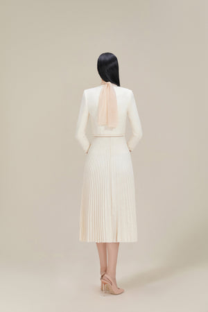 Charlotte Jacket - White with golden thread