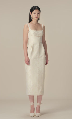 
            
                Load and play video in Gallery viewer, BEADED BROCADE PENCIL DRESS
            
        