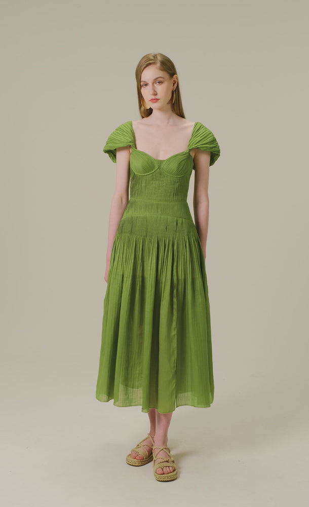 
            
                Load and play video in Gallery viewer, Twist Green Midi Dress
            
        