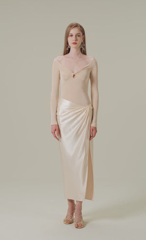 
            
                Load and play video in Gallery viewer, Drapped Cream Midi Skirt
            
        